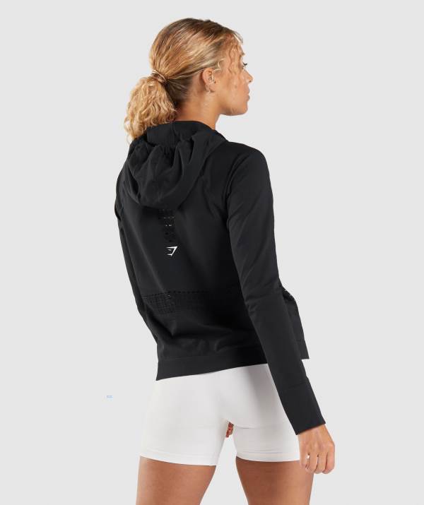 Damske Mikiny S Kapucňou Gymshark Energy Seamless Čierne | UI7329164